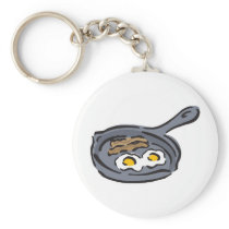 bacon and fried eggs key chain
