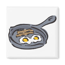 bacon and fried eggs refrigerator magnet