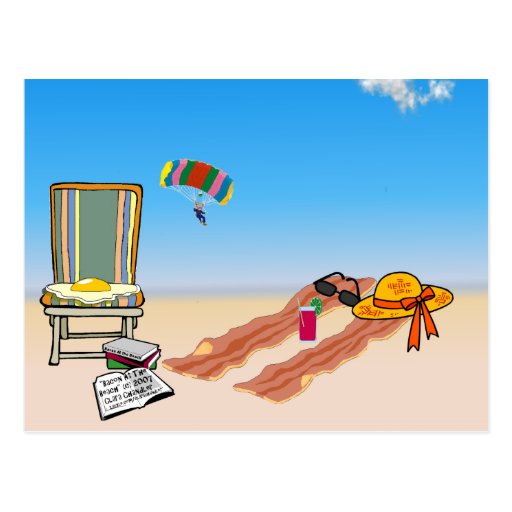 Bacon At The Beach Postcard Zazzle