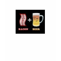 Bacon + Beer Are Up To Something (black bkgd) t-shirts