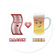 Bacon + Beer In Love stickers