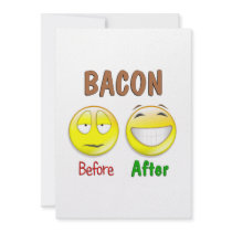 Bacon Before After Custom Invites