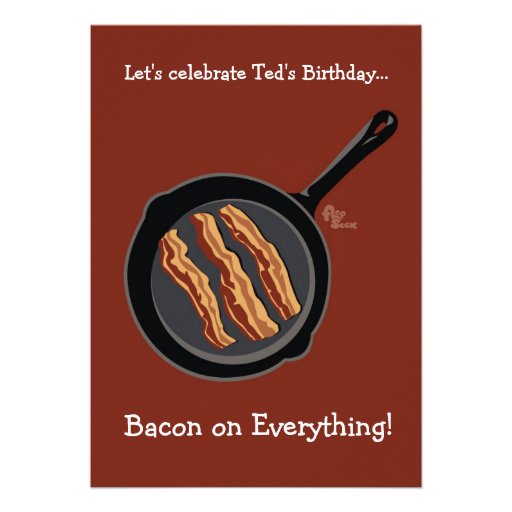 Bacon Birthday Party Invitation
