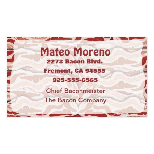 Bacon Business Card (front side)