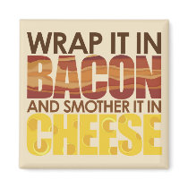 Bacon & Cheese, PLEASE! magnets by 220clothing Bacon & Cheese, PLEASE! magnets