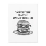 bacon cheesenurger lover post card