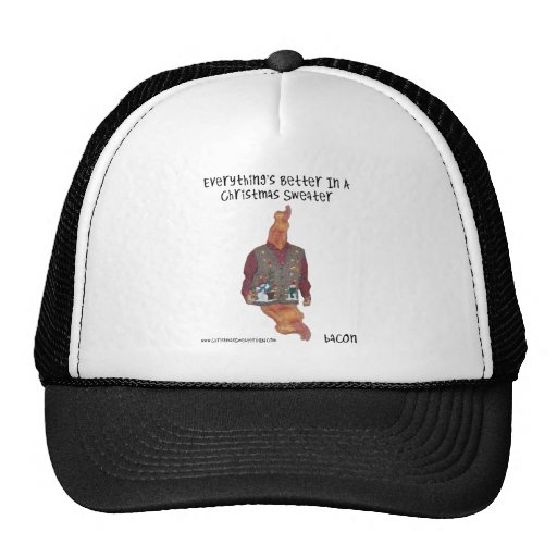Bacon-Christmas Sweater-ized Mesh Hats