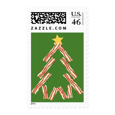 Bacon Christmas Tree Postage Stamps by trendyteeshirts