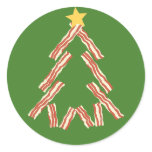 Bacon Christmas Tree Round Stickers