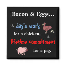 Bacon & Eggs Quote Refrigerator Magnet