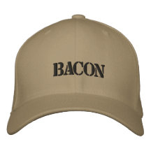 BACON EMBROIDERED BASEBALL CAPS