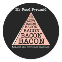 Bacon Food Pyramid Round Sticker