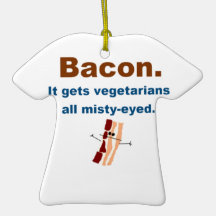Bacon gets vegetarians misty-eyed christmas ornaments