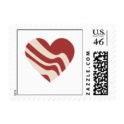 Bacon Heart Postage Stamps by Hipster_Farms