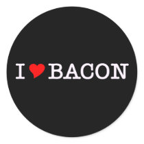 Bacon I Love Round Stickers