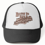 zaz_trucker_hat - Bacon Is Life.  A simple statement that defines who we are.  To eat bacon is to live.: Sizes  Available colors: white_black