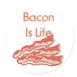 Bacon Is Life Round Stickers