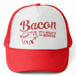 zaz_trucker_hat - bacon - it's whats for dinner: Sizes  Available colors: white_red