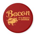 round_magnet - bacon - it's whats for dinner: Sizes  Available colors: 0
