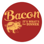 round_sticker - bacon - it's whats for dinner: Sizes  Available colors: 0