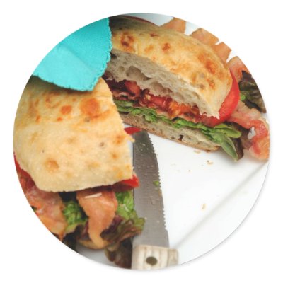 Bacon Lettuce And Tomato Round Stickers by stockfoodpics