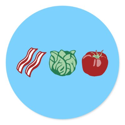 Bacon Lettuce & Tomato - The BLT! Round Sticker by pounddesigns