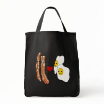 Bacon Loves Eggs Funny Bacon Design Canvas Bag