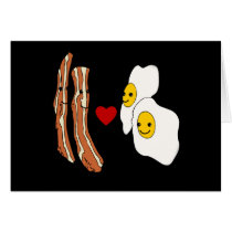 Bacon Loves Eggs Funny Bacon Design cards by greenbaby Bacon Loves Eggs Funny Bacon Design cards