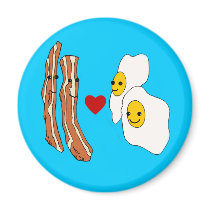 Bacon Loves Eggs Funny Bacon Design magnets by greenbaby Bacon Loves Eggs Funny Bacon Design magnets