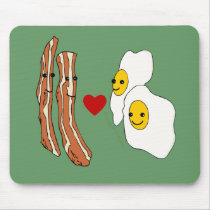 Bacon Loves Eggs Funny Bacon Design Mouse Pad