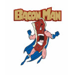 ladies_casual_tshirt - Bacon Man to the rescue!  You never have to fear ever again about running out of bacon.  Just yell 'Help Me BaconMan' and in a sizzle he will be right there.: Sizes s,m,l,xl Available colors: black