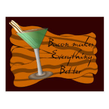 Bacon Martini Recipe Card Postcards