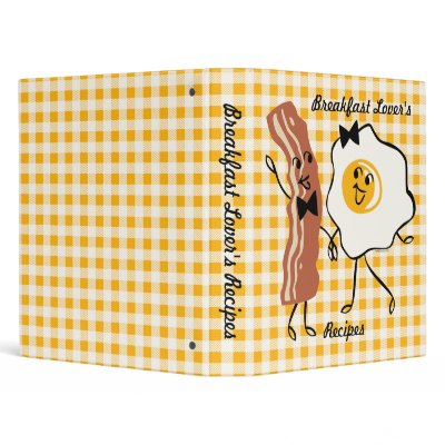 Bacon 'N Egg Lover 1" Recipe Binder by pinkinkart