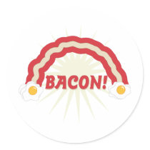 Bacon rainbow round sticker