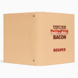 Bacon Recipe Book 3 Ring Binder