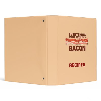 Bacon Recipe Book 3 Ring Binder by AdamCampen