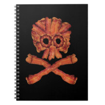 Bacon Skull and Crossbones Notebooks