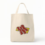 bacon strips tote bags