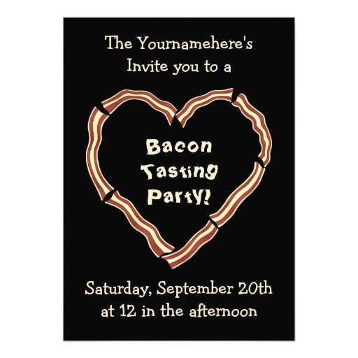 Bacon tasting party custom announcement