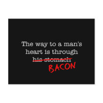 Bacon Way to a Man's Heart Postcard