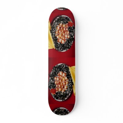 Bacon-wrapped seafood hors d'oeuvres skate decks by inspirelove