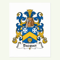 Bacquet Family Crest Postcard