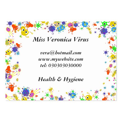 Bacteria Border, Business Card Template (front side)
