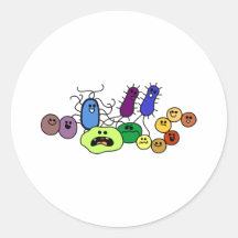 Bacteria Round Stickers