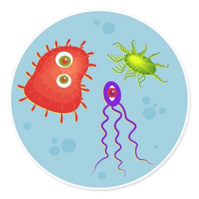 Cute Cartoon Bacteria