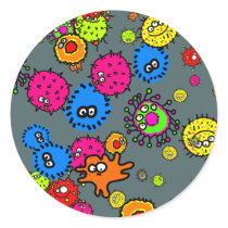 Bacteria Wallpaper Round Stickers