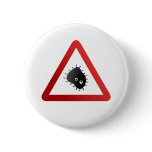 Bacteria Warning Sign Pins