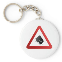 Bacteria Warning Sign Key Chain