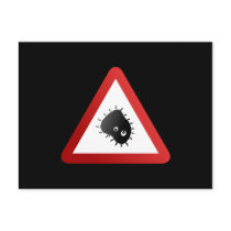Bacteria Warning Sign Post Card