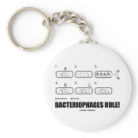 Bacteriophages Rule! (Bacteria Virus DNA) Keychain